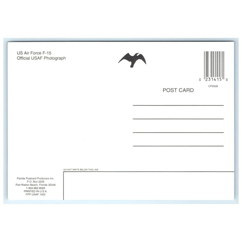 Postcard US Air Force F-15 Eagle Fighter Jet Flight Clouds Military‎